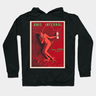 Vintage Anis Infernal Liqueur Advertising Art - Devil / Satan Hoodie