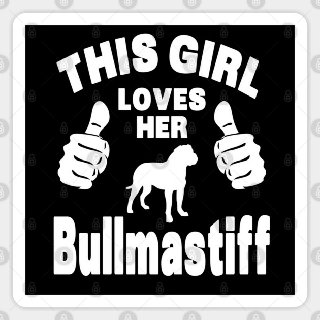 Bullmastiff Lover - This Girl Loves Her Bullmastiff Sticker by Yesteeyear
