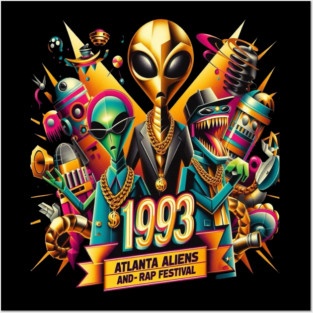 1993 Atlanta Aliens and Rap Festival Posters and Art