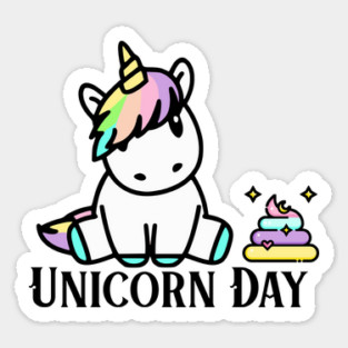 Kawaii Unicorn Day and Unicorn Poo Sticker