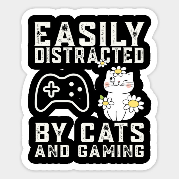 Easily distracted by cats and gaming - Cat and Gaming Magnet by JessArty