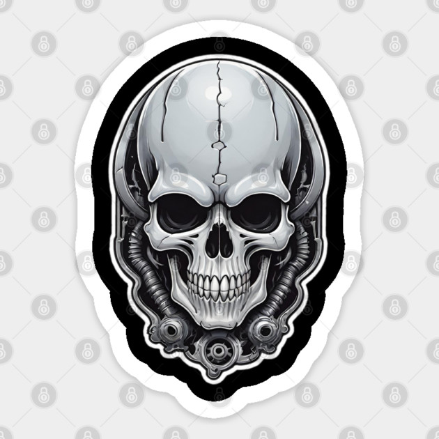 Retro Techno Skull 1 Sticker by Grave Digs