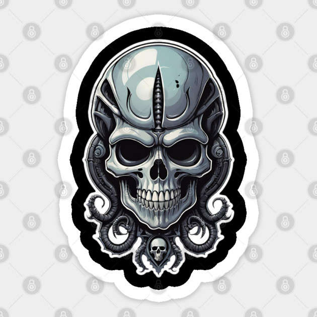 Retro Techno Skull 2 Sticker by Grave Digs