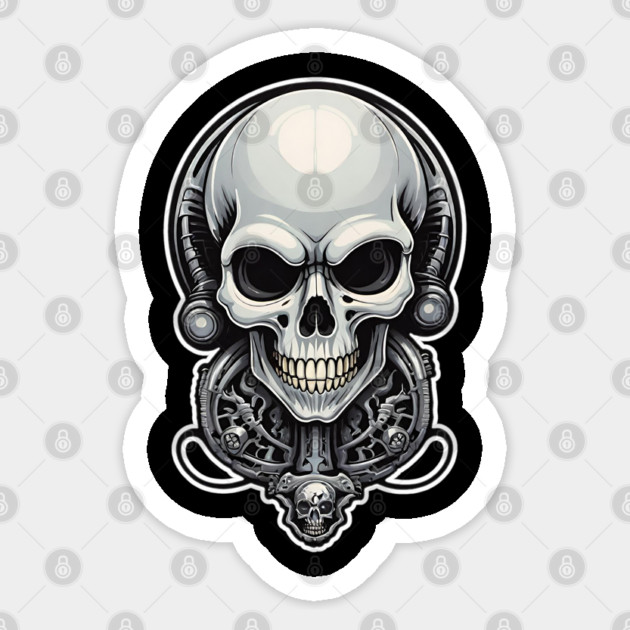 Retro Techno Skull 3 Sticker by Grave Digs