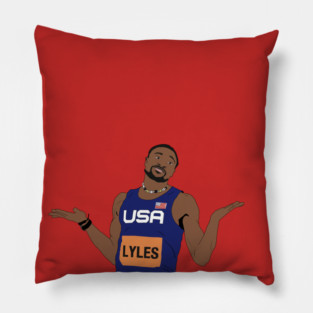 Noah Lyles Sprinter Track & Field Olympics Paris Pillow