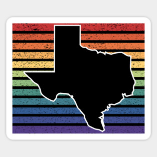 Texas State Rainbow Gay Pride Sticker