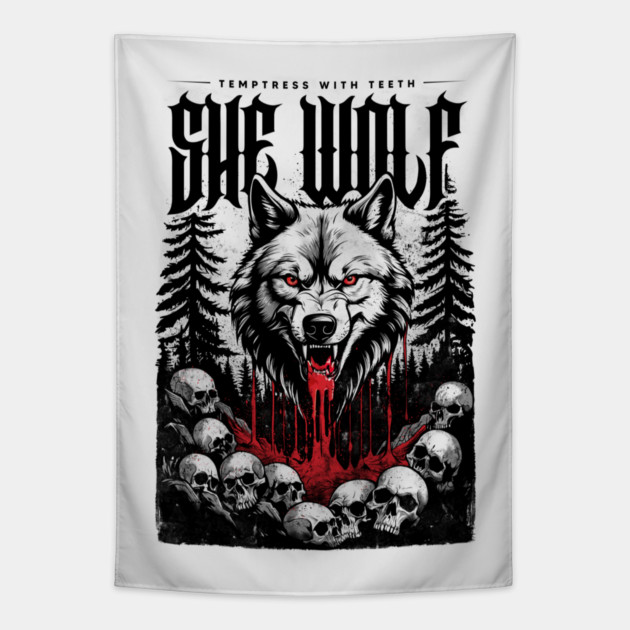 SHE WOLF Tapestry by artslaves