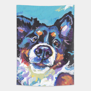 Bernese Mountain Dog Bright colorful Pop Art Tapestry