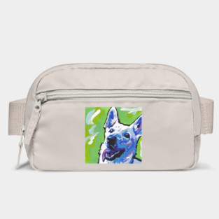 white German Shepherd Dog Bright colorful pop dog art Bag