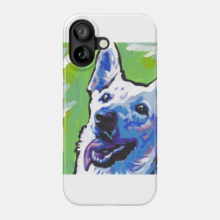 white German Shepherd Dog Bright colorful pop dog art Phone Case