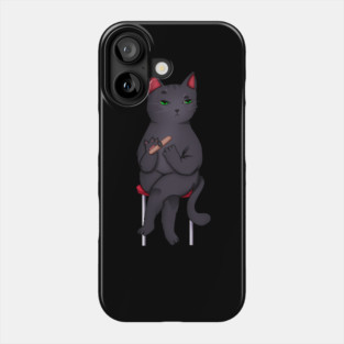 Funny Kawaii Black Cat with Attitude, Love Cats Phone Case