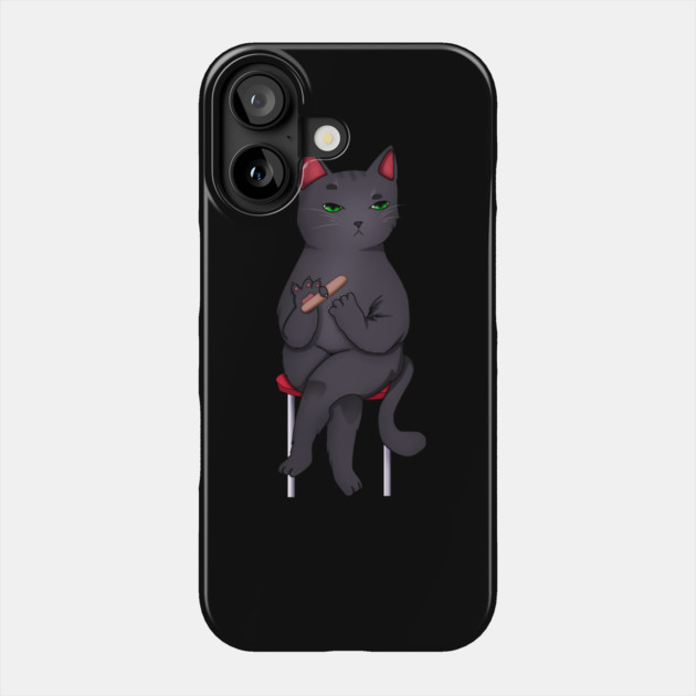 Funny Kawaii Black Cat with Attitude, Love Cats Phone Case by logiamerch