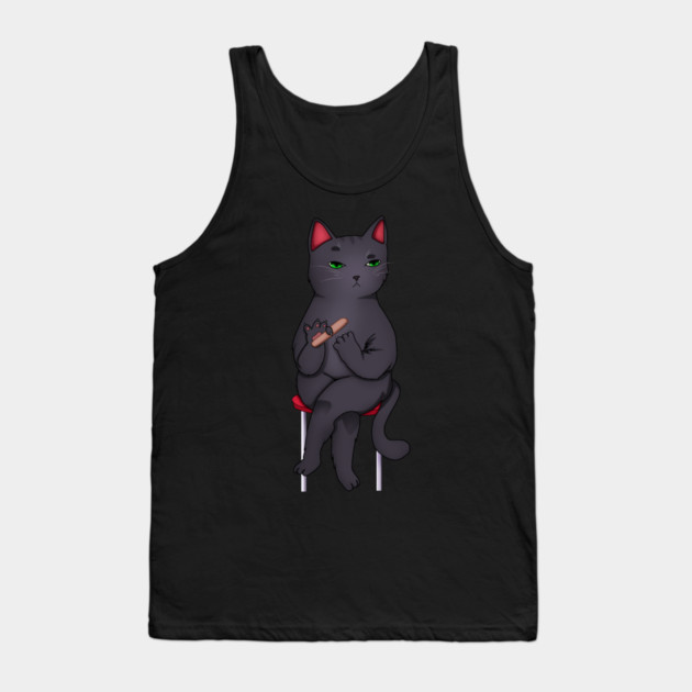 Funny Kawaii Black Cat with Attitude, Love Cats Tank Top by logiamerch