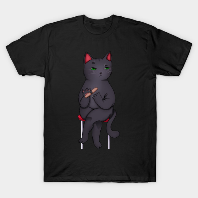 Funny Kawaii Black Cat with Attitude, Love Cats T-Shirt by logiamerch