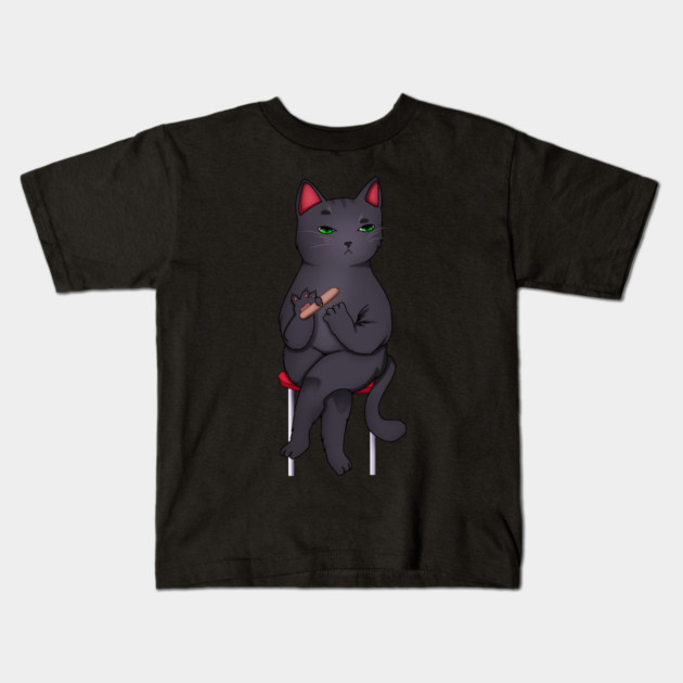 Funny Kawaii Black Cat with Attitude, Love Cats Kids T-Shirt by logiamerch