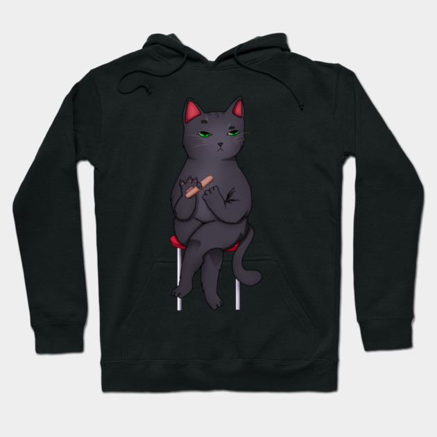 Funny Kawaii Black Cat with Attitude, Love Cats Hoodie by logiamerch