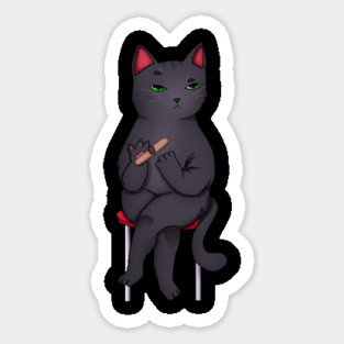 Funny Kawaii Black Cat with Attitude, Love Cats Magnet