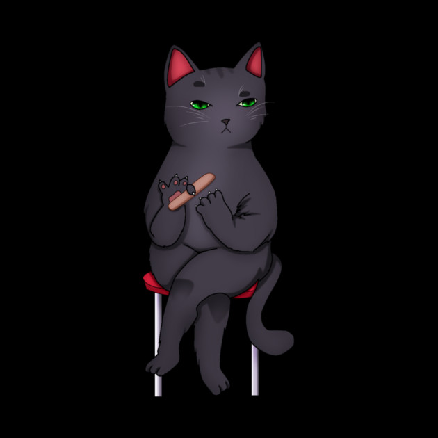 Funny Kawaii Black Cat with Attitude, Love Cats by logiamerch