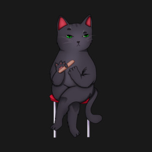 Funny Kawaii Black Cat with Attitude, Love Cats T-Shirt