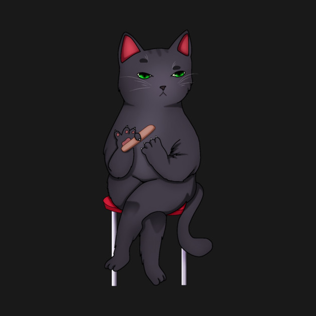 Funny Kawaii Black Cat with Attitude, Love Cats by logiamerch