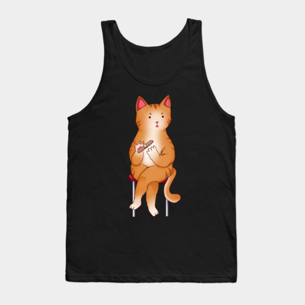 Funny Kawaii Orange Cat with Attitude, Love Cats Tank Top by logiamerch
