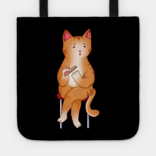 Funny Kawaii Orange Cat with Attitude, Love Cats Tote