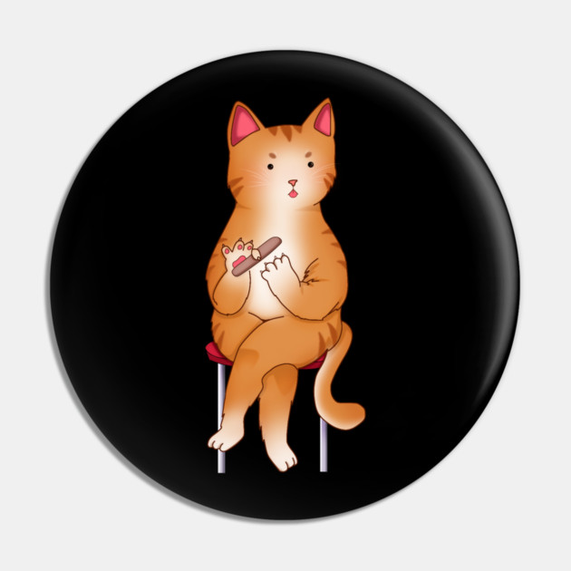 Funny Kawaii Orange Cat with Attitude, Love Cats Pin by logiamerch