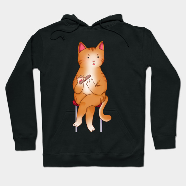 Funny Kawaii Orange Cat with Attitude, Love Cats Hoodie by logiamerch