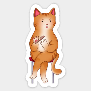 Funny Kawaii Orange Cat with Attitude, Love Cats Magnet