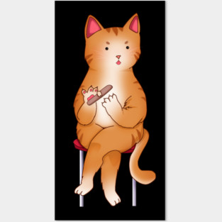 Funny Kawaii Orange Cat with Attitude, Love Cats Posters and Art
