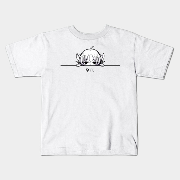 Funny Annoyed Anime Girl Kids T-Shirt by logiamerch