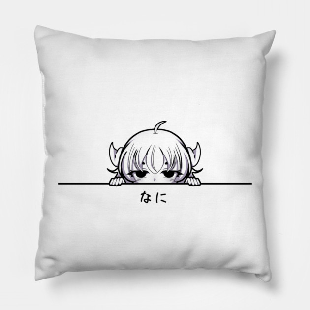 Funny Annoyed Anime Girl Pillow by logiamerch