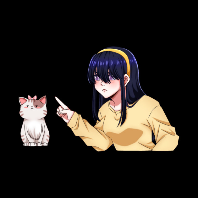 Funny Girl annoyed at Cat, Anime Style by logiamerch