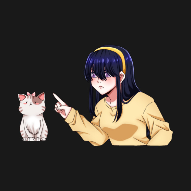 Funny Girl annoyed at Cat, Anime Style by logiamerch