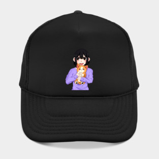 Cute Corgi with Anime Girl Hat