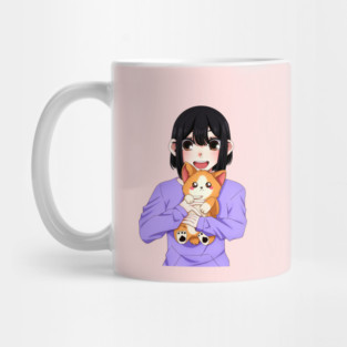 Cute Corgi with Anime Girl Mug