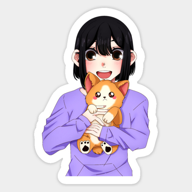 Cute Corgi with Anime Girl Magnet by logiamerch