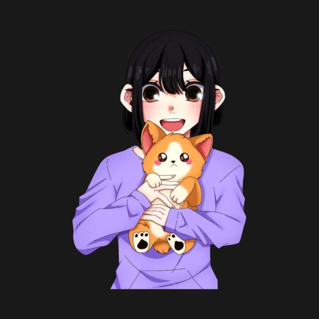 Cute Corgi with Anime Girl by logiamerch