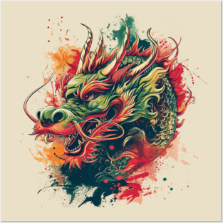 japanese dragon Posters and Art