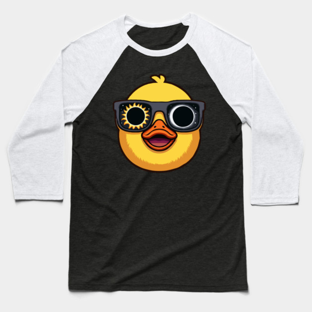 Solar Eclipse Duck Baseball T-Shirt by MoDesigns22 
