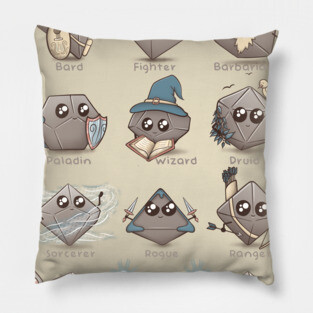 Kawaii DnD Classes Pillow