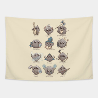 Kawaii DnD Classes Tapestry
