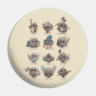 Kawaii DnD Classes Pin