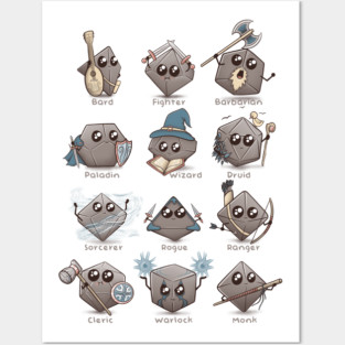 Kawaii DnD Classes Posters and Art