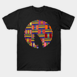 Afro Hair Woman with African Pattern, Black History T-Shirt