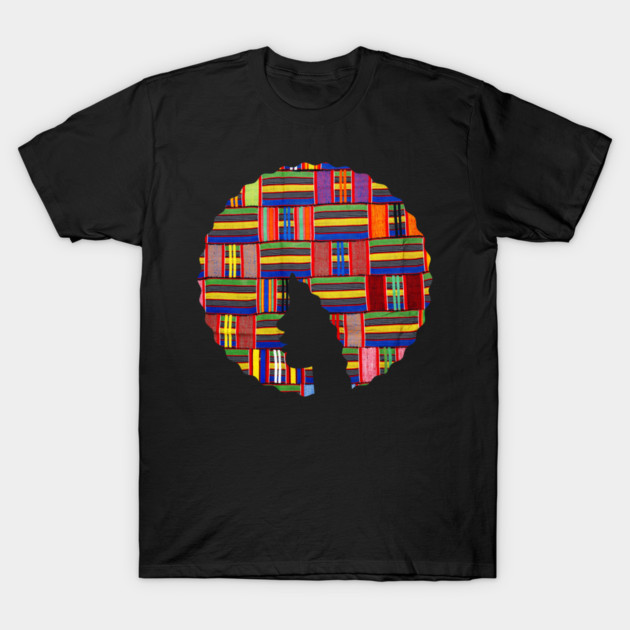 Afro Hair Woman with African Pattern, Black History T-Shirt by logiamerch