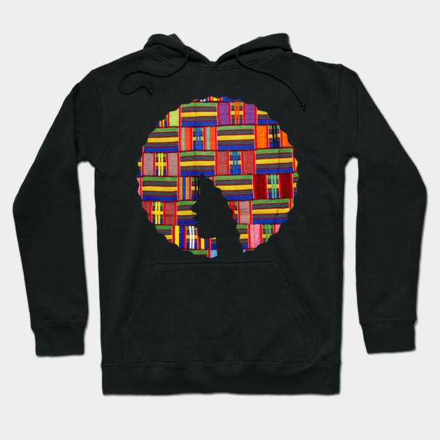 Afro Hair Woman with African Pattern, Black History Hoodie by logiamerch