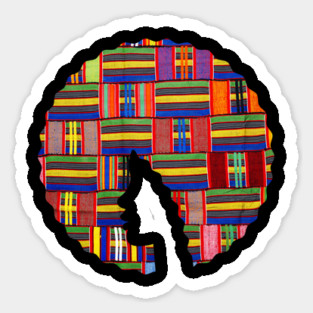 Afro Hair Woman with African Pattern, Black History Magnet