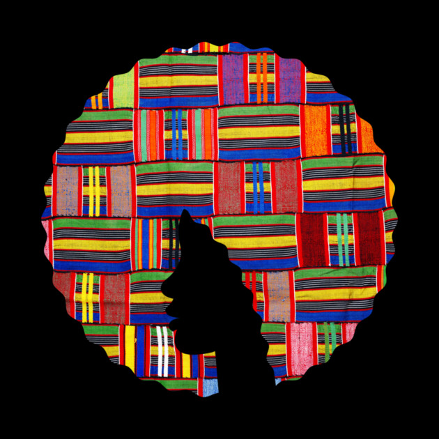 Afro Hair Woman with African Pattern, Black History by logiamerch