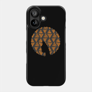 Afro Hair Woman with African Pattern, Black History Phone Case